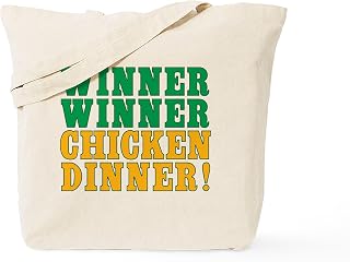 CafePress Winner Winner Chicken Dinner Tote Bag Reusable Natural Beige Canvas Shopping Bag