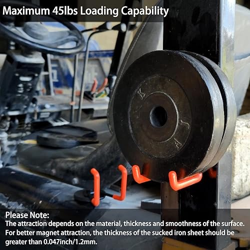 Miniatura 5 de Ganchos magnéticos resistentes, ganchos magnéticos grandes y fuertes para colgar, ganchos magnéticos para herramientas con revestimiento de goma