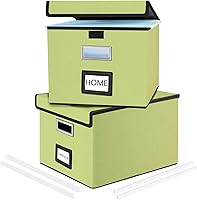 Vista 36 de Caja organizadora de archivos Huolewa con tapa, organizador de carpetas de archivos plegable para almacenamiento de documentos de oficina, caja