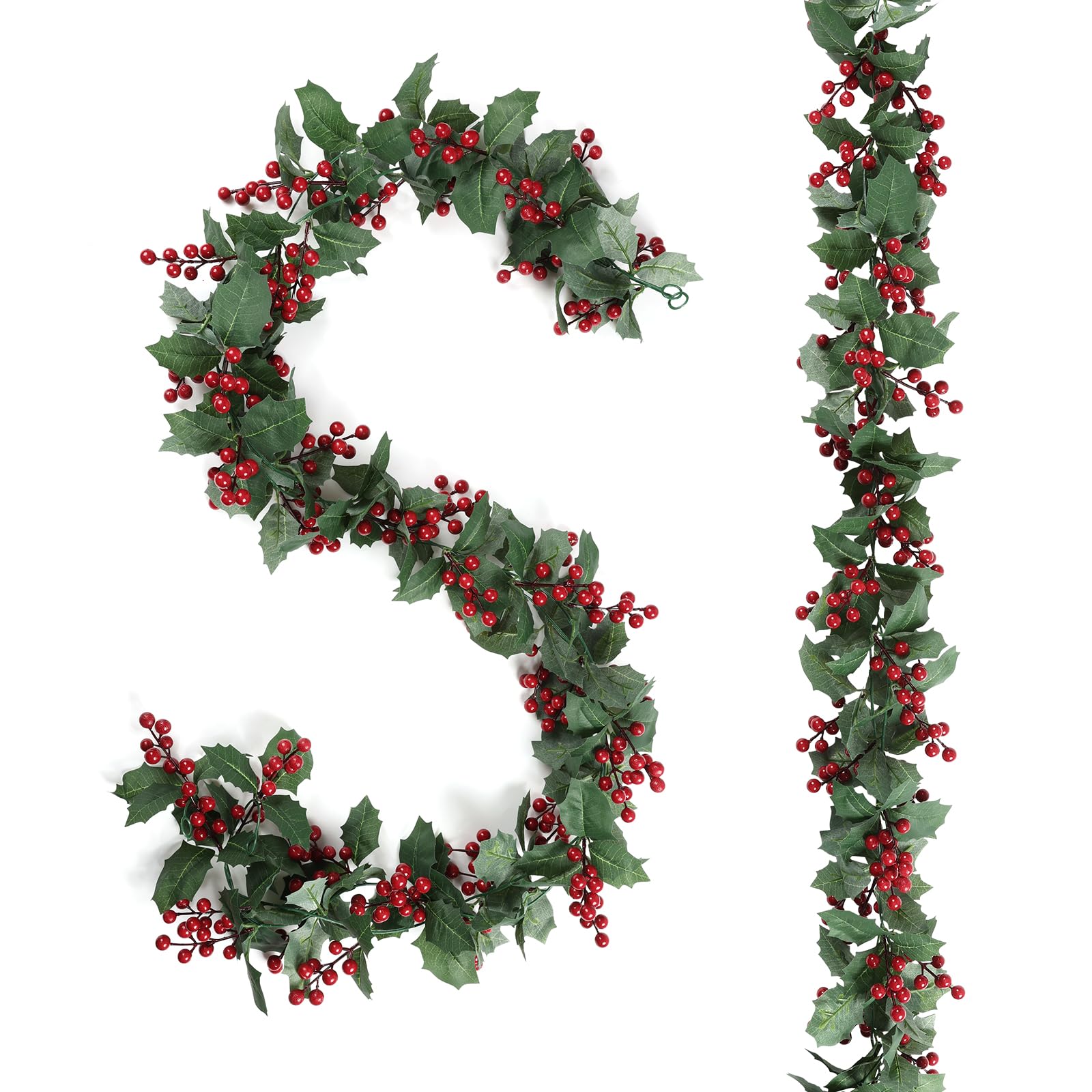 Guirlandes de Noël artificielles U'Artlines lot de 2 avec baies rouges