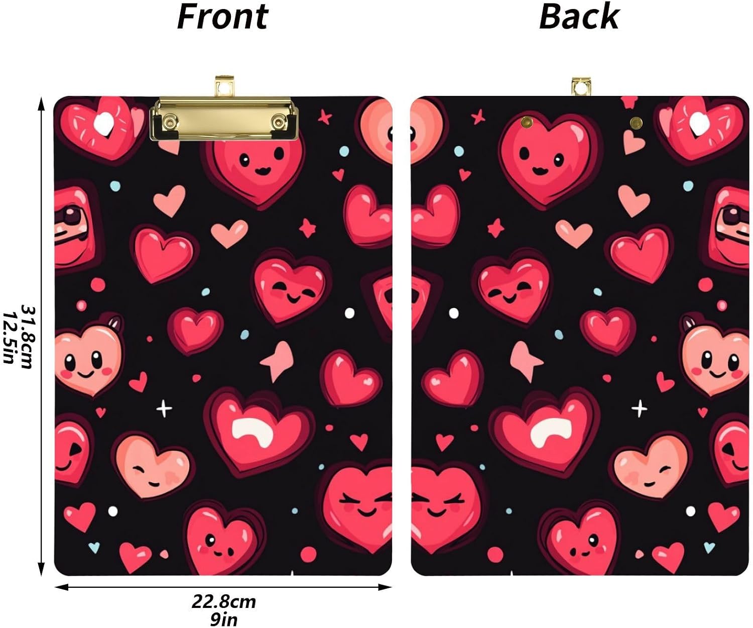 Cute Small Pattern Peach and Black Pediatric Nurse clipboards Acrylic Cute for Classroom Supplies for Teachers high School Size 9 x 12