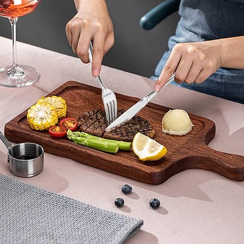 Miniatura 6 de Juego de 60 cubiertos de plástico plateado con servilletas preenrolladas, juego de cubiertos desechables envueltos individualmente, incluye 60