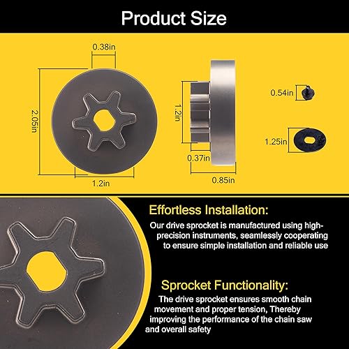 Miniatura 2 de 90618228 Piñón de transmisión de motosierra de repuesto apto para motosierras Dewalt DCCS620B DCCS690B DCCS620P1 DCCS670X1 DCCS670B DCCS690H1