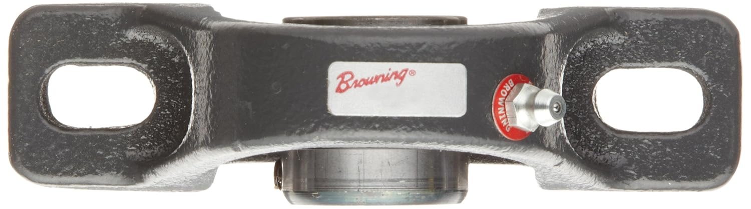 Browning VPS-219 Pillow Block Ball Bearing, 2 Bolt, Setscrew Lock, Contact and Flinger Seal, Cast Iron, Inch, 1-3/16" Bore, 1-11/16" Base To Center Height