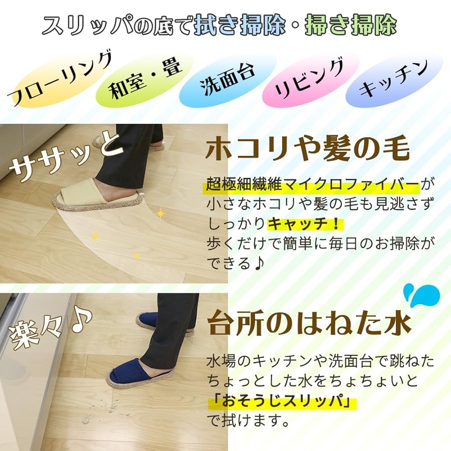 Amazon.co.jp: [LEC] 激落ちくん おそうじスリッパ NEO (Lサイズ