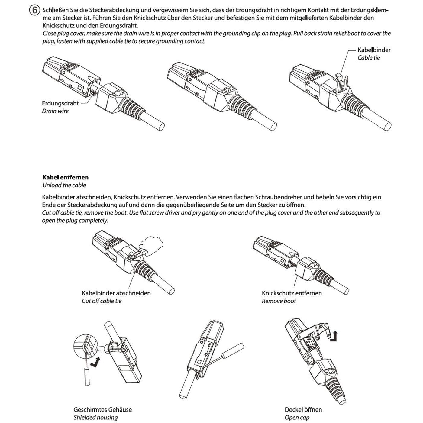 Lumonic 20x Connettore di rete RJ45 in metallo senza attrezzi | Con scarico della trazione e contatti dorati I Connettore a crimpare per cavi di rete LAN CAT5 CAT6A CAT7
