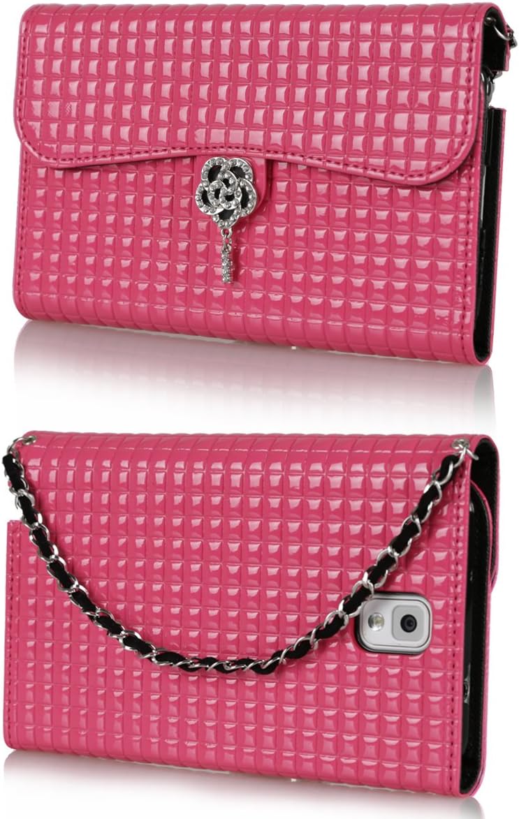 iHand Handbag Clutch Wallet Case with Bling for Samsung Galaxy Note 3 III [Retail Package] - Hot Pink