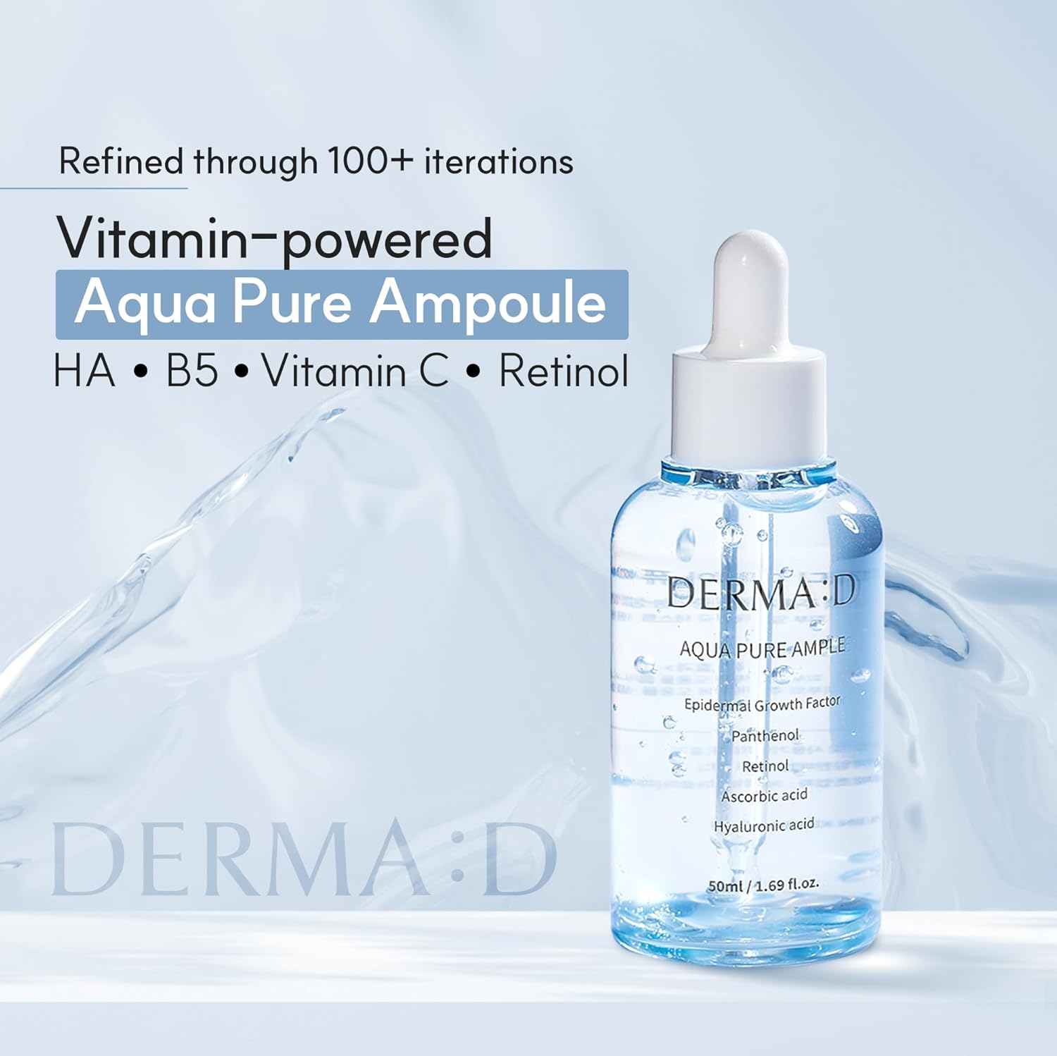 Korean Ampoule with Hyaluronic Acid Serum for Face – Hydrating Formula with Panthenol, Vitamin C & Retinol – Multi-Benefit Skincare Serum to Refresh and Enhance the Look of Skin – 1.69 fl oz - Image 7