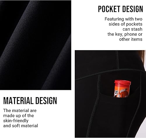 Miniatura 5 de AENLLEY Leggings de yoga activas para niñas con 2 bolsillos - Pantalones de yoga para entrenamiento de niños para atletismo (Paquete de 2)