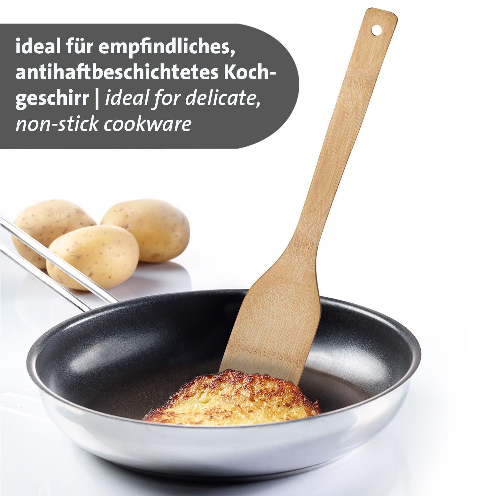 Westmark Set Di Utensili Da Cucina In Bambù - 6 Pezzi Con Cucchiaio, Spatole, Pinze E Contenitore - Ideali Per Pentole Antiaderenti - 6