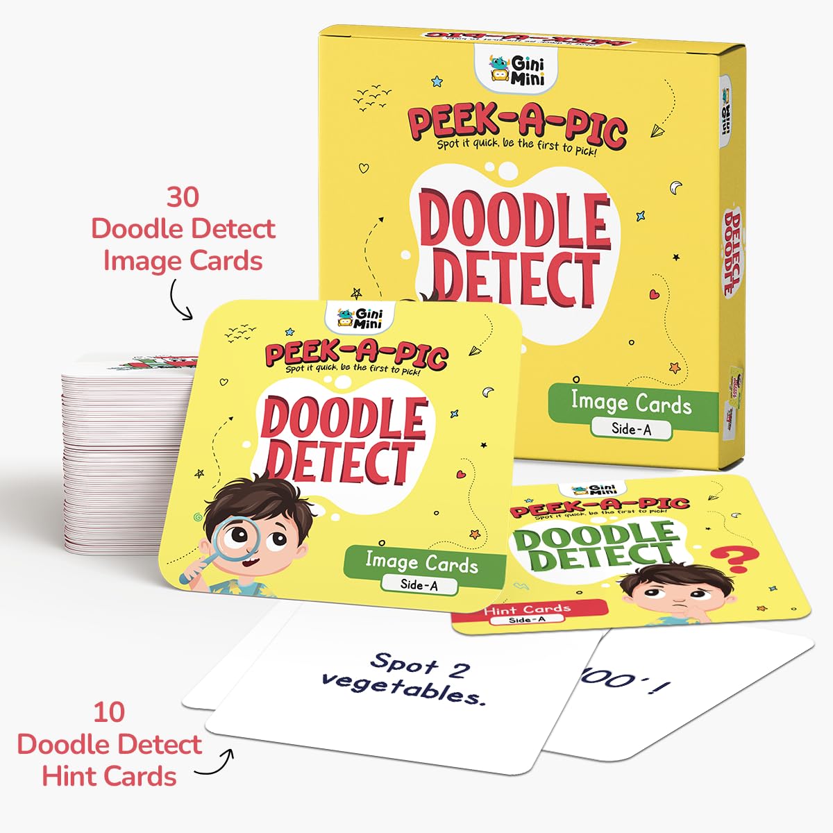 GiniMini Peek-A-Pic Game - Educational Card Game for Kids -5
