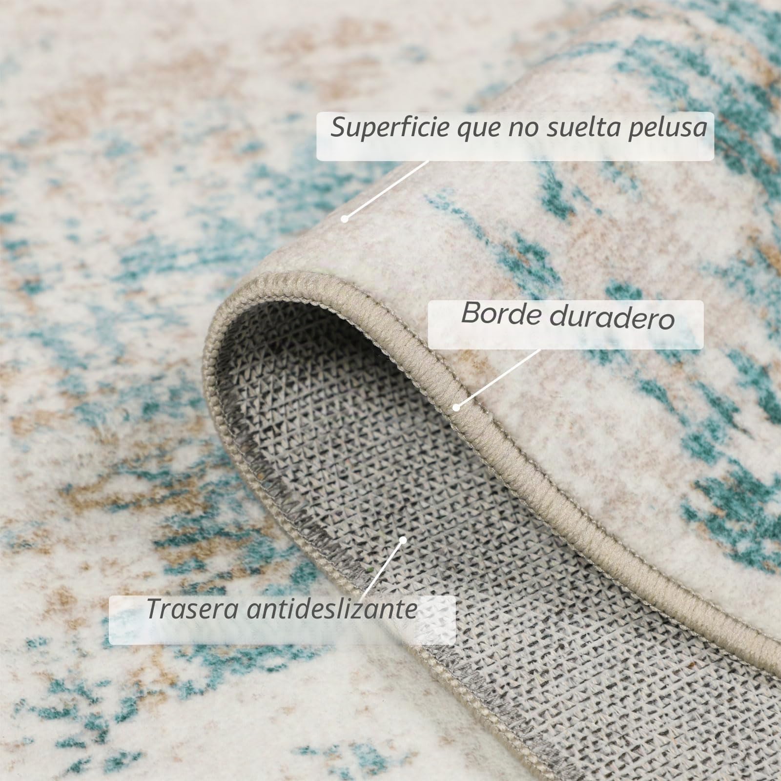 Homcomodar Alfombras Redondas Beige 120cm Alfombra Salon Antideslizante Alfombras Lavables en Lavadora Alfombra Habitacion Dormitorio Comedor Modernas Tapete Quarto Pelo Corto