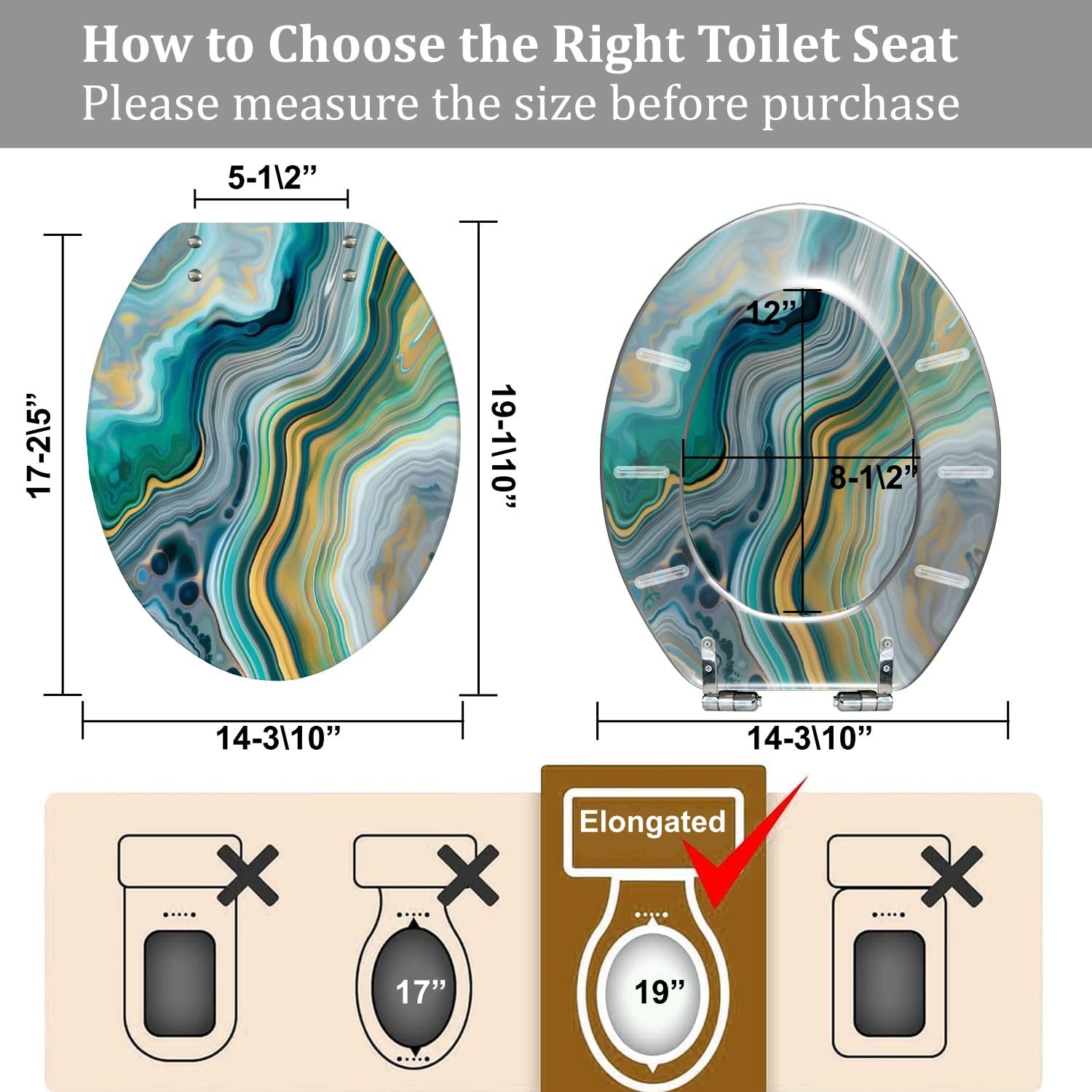 Sedile WC allungato in resina per bagno domestico