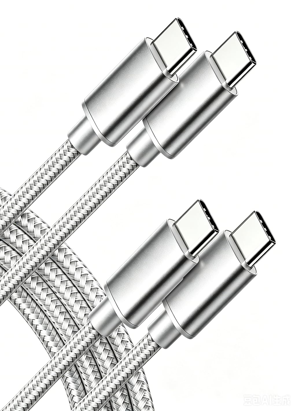 USB‑C to USB‑C Cable, 60W Fast Charging, 2 Pack,10FT Braided Cable