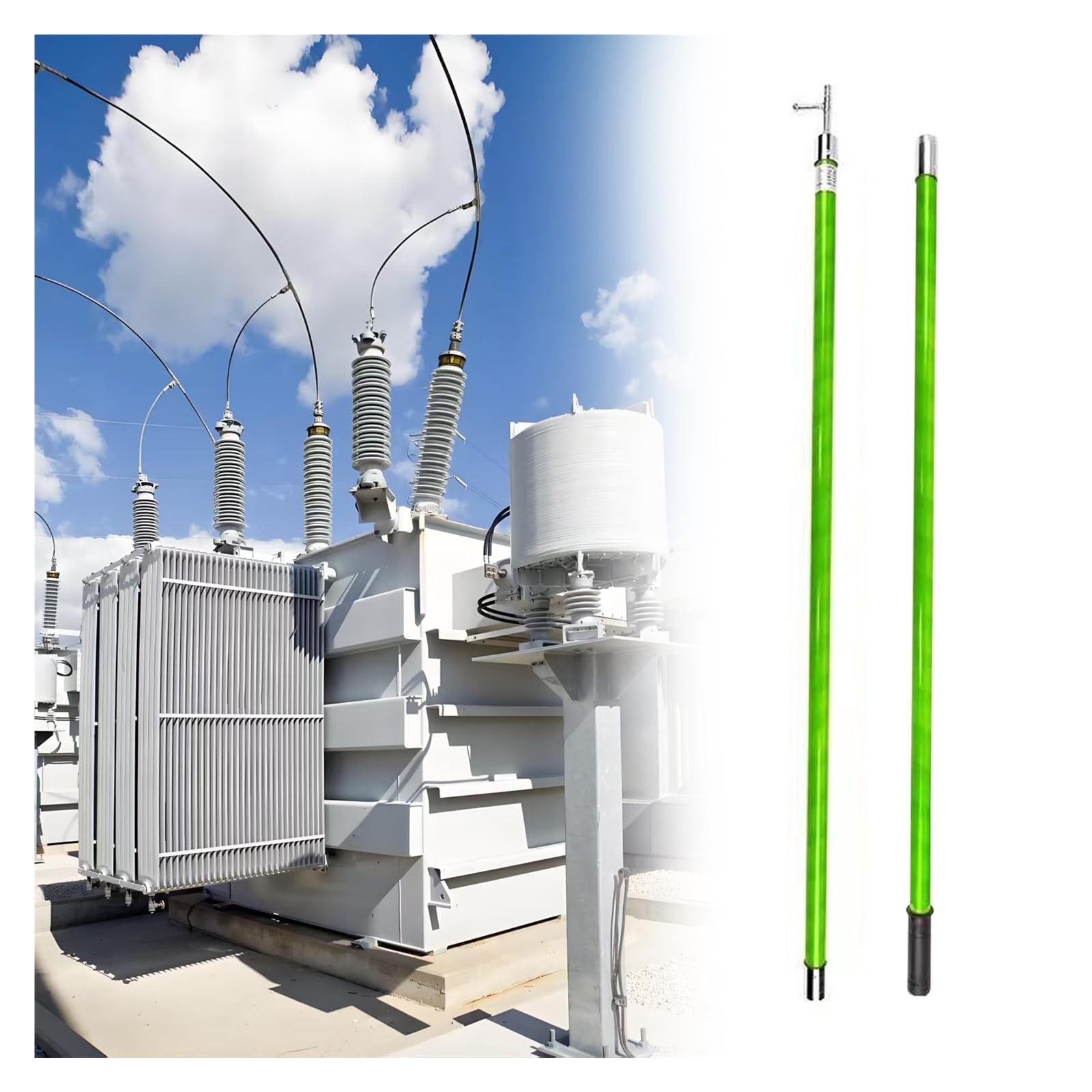 Gancho de rescate aislado multivoltaje con poste portátil de 3 secciones