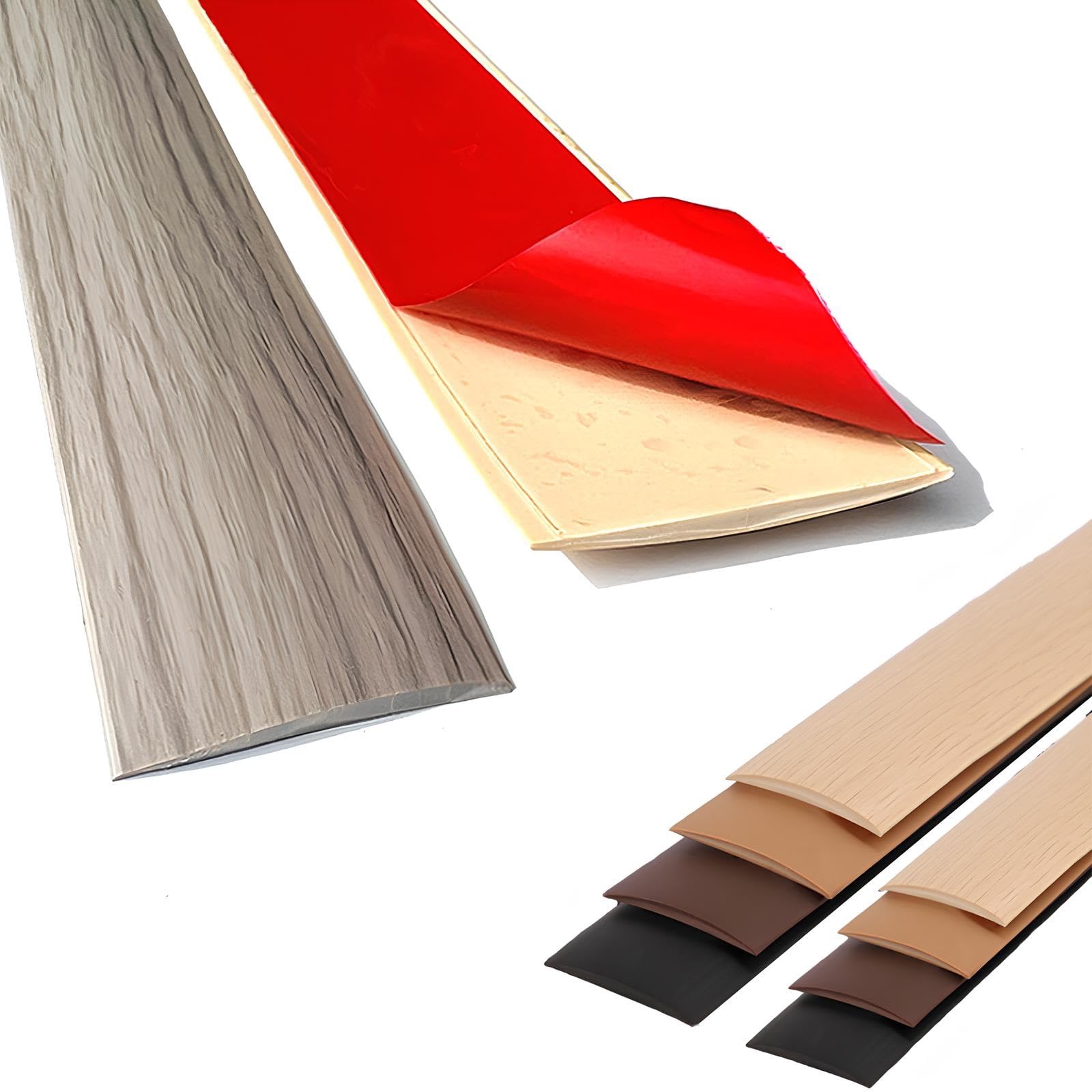 Psmpengamz Gray Wood Self Adhesive Vinyl Floor Transition Strips For Doorways, Flexible Pvc Door Threshold Strips For Carpet Edging Decoration, Floor Gaps And Tiles(,5Cmx15m)