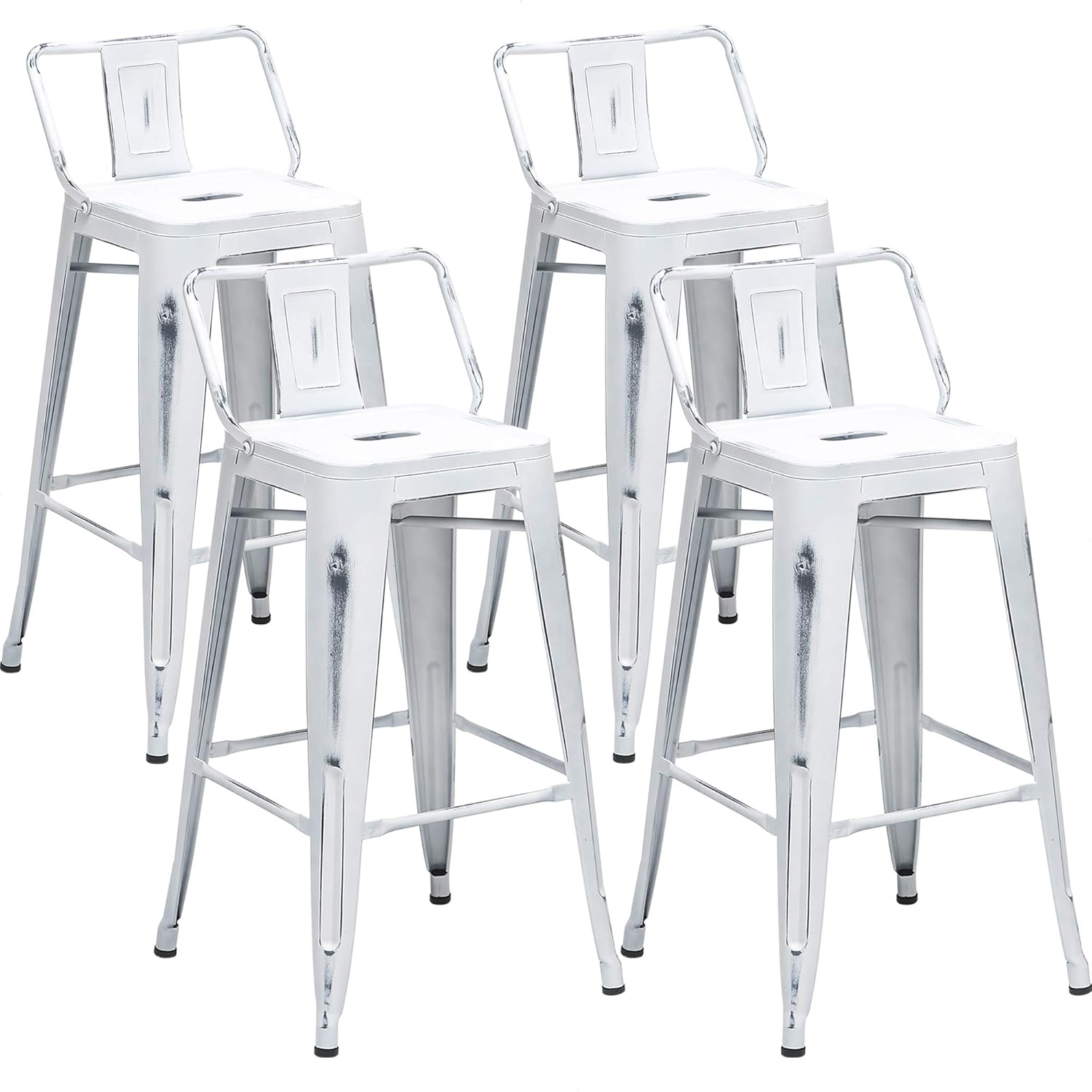 Buy Aklaus Metal Bar Stools with Backs Kitchen Counter Stools Counter