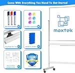 Large Rolling Whiteboard, 72" x 40" Double Sided Magnetic Mobile White Board on Wheels, Movable Dry Erase Board with Stand Aluminum Frame for Office, Classroom, Back to School Supplies