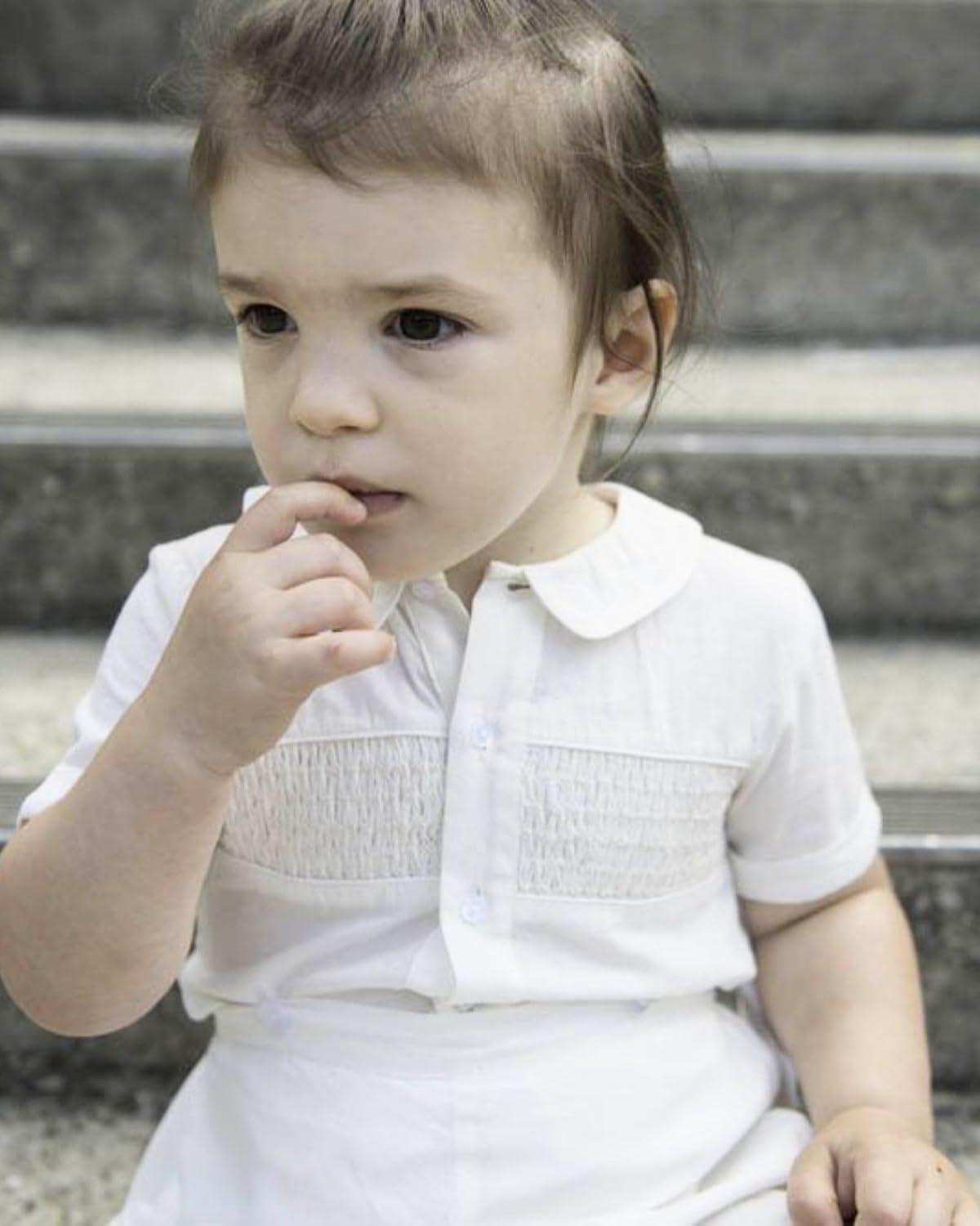 Boys Hand Smocked Special Occasion Christening/Baptism Bobbie Suit - Ivory