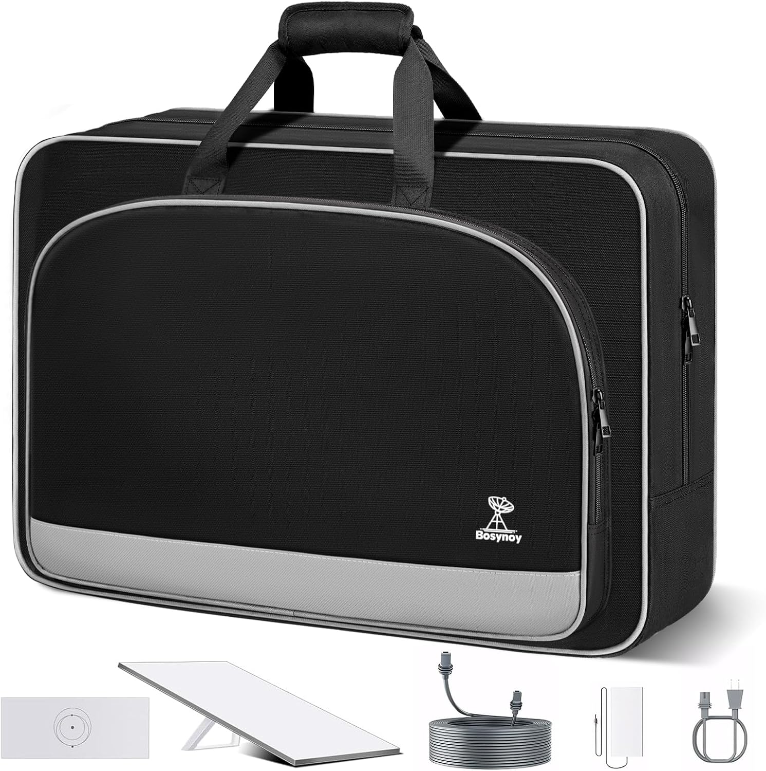 Bosynoy Carrying Case Compatible with Starlink Gen 3, Case Compatible with Starlink Satellite Dishes Gen 3 Accessories, Waterproof Bag with Inner Pocket, Shockproof Travel Bag for Camping and RV Black Grey