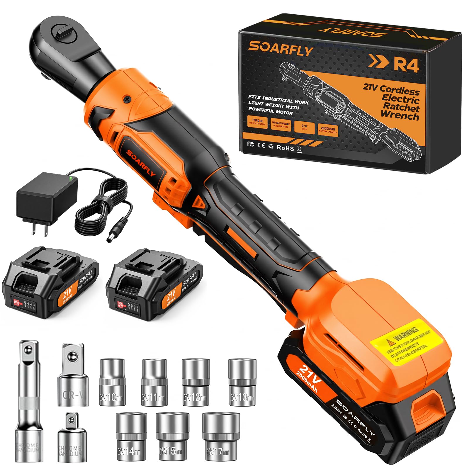 3/8" Cordless Ratchet Wrench, 89 Ft-Lbs(120N.m) Brushless Electric Ratchet