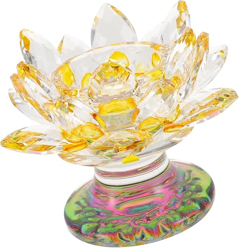 Candelabro de cristal Candelabros de pilar Decoración superior de escritorio Candelabro de cristal Lotus Ornamento de escritorio Cristal Lotus Tea