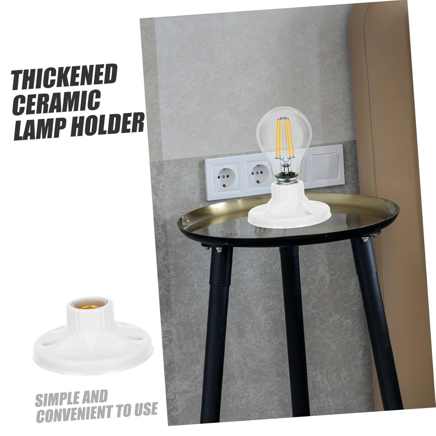 24pcs Screw Base Lamp Holders Replacement Light Bulb Sockets for Indoor Fixtures Easy Installation Wear-Resistant Design Compatible with Residential and Commercial Lighting Acv