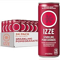 Vista 1 de IZZE - Mezcla de bebida de jugo con agua con gas, granada, sin azúcar añadido, 8.4 onzas líquidas, 24 latas