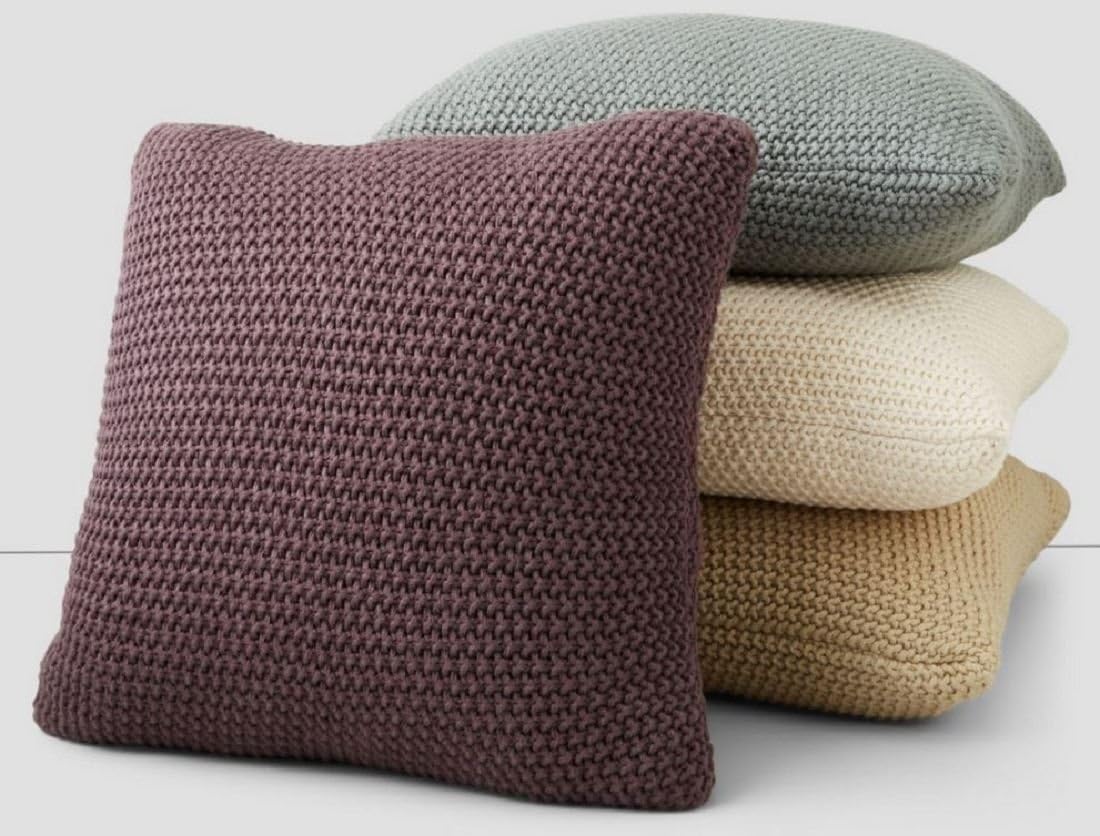 Oake Chunky Knit Decorative Throw Pillow Green 20 x 20