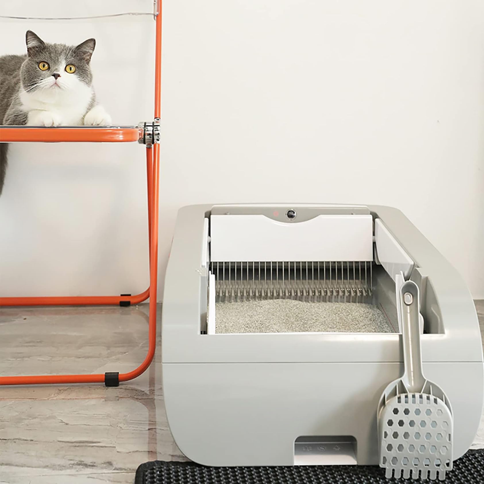 Arenero Autolimpiable para Gatos Bandeja De Arena Autolimpiable Para Gatos, Arena Automática Grande, Inodoro Inteligente Autolimpiable Con Control Por Aplicación, Caja De Arena Silenciosa Y Limpia Con