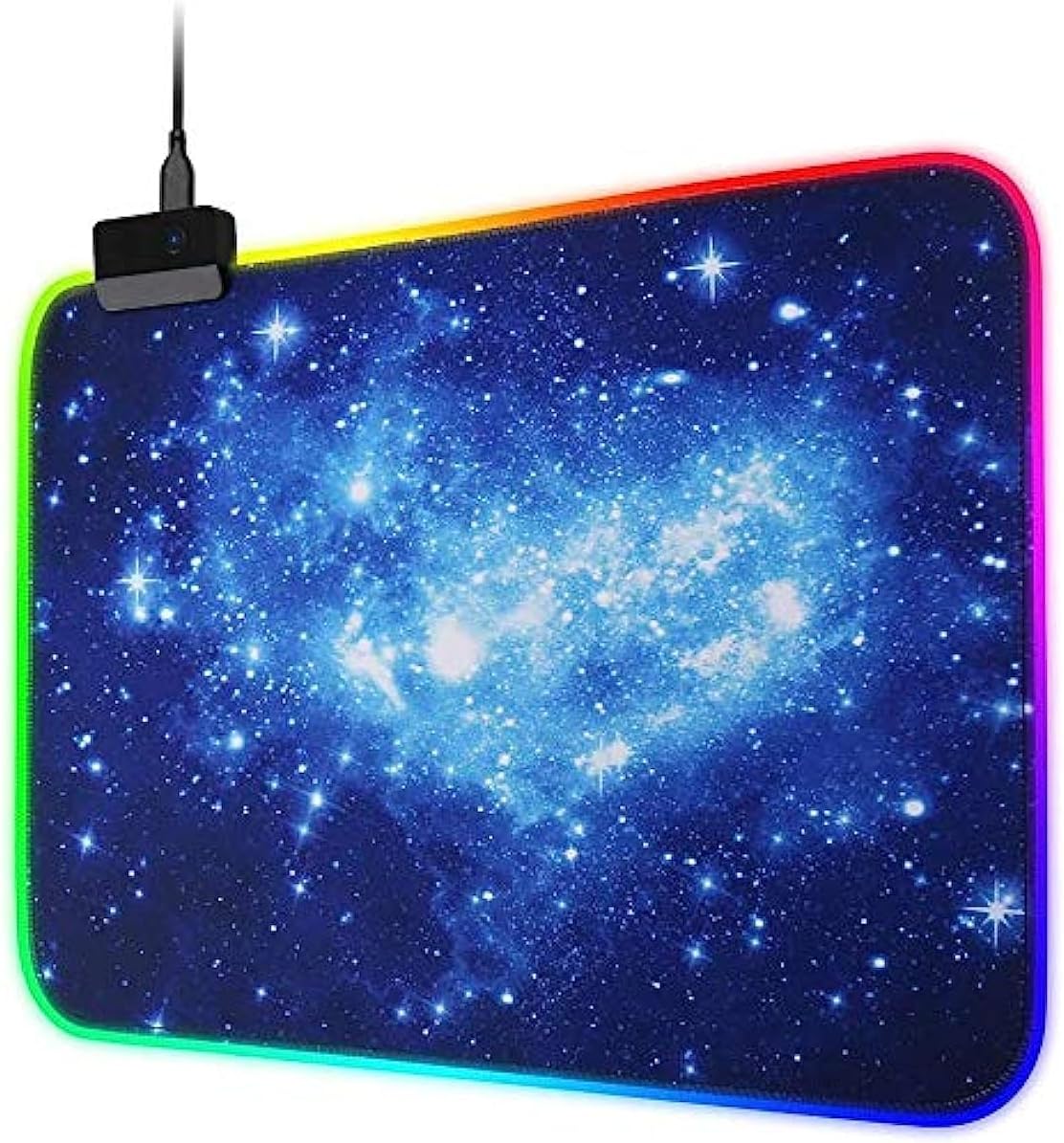 BWSJDGCJ RGB Mouse Pad Soft LED Mouse pad with 14 Lighting Modes Non-Slip Rubber Base Waterproof Computer Keyboard Mouse Mat