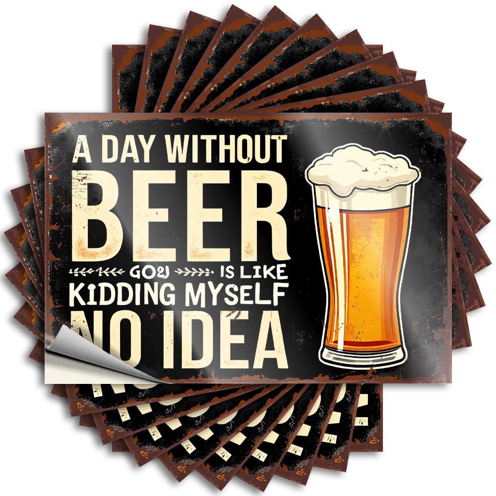 Bathroom Accessories Decor Hard Saying | A Day Without Beer is Like Kidding Myself. Cool Durable Vinyl Sticker Easy Apply for Tiki(8X12CM)