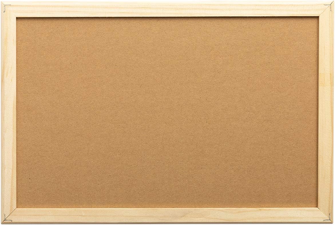 Marble Field 8" x 12" Cork Board with Wood Frame, Framed Bulletin Board with 5 Push pins