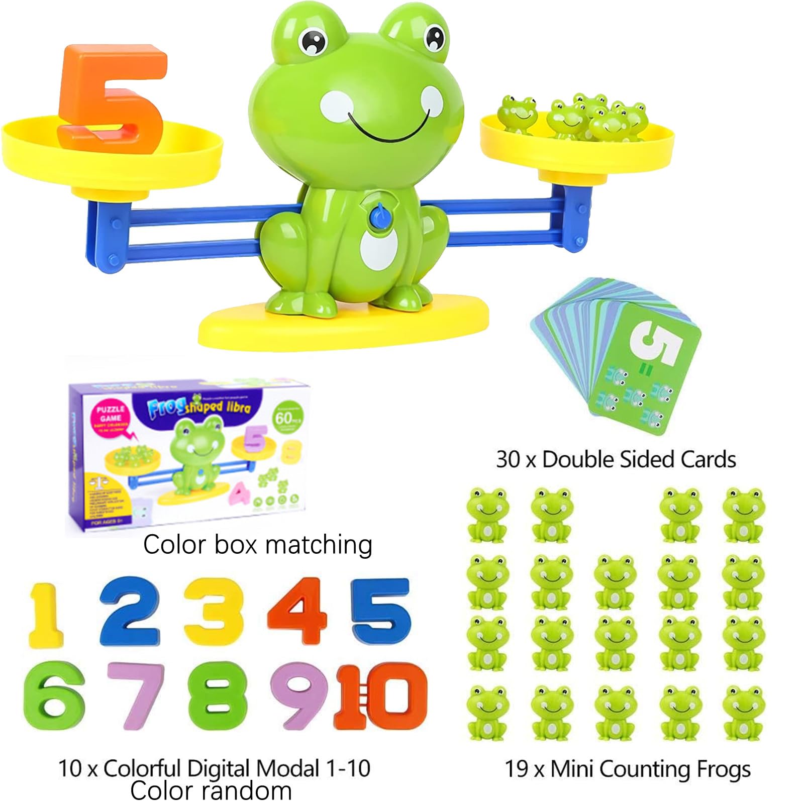 Gioco di Matematica per l'equilibrio delle Rane, Equilibrio Gioco Matematico Rana Conteggio Giocattoli per Bambini Digitale,Giochi Educativi Regalo per Ragazze e Ragazzi dai 5 Anni in su