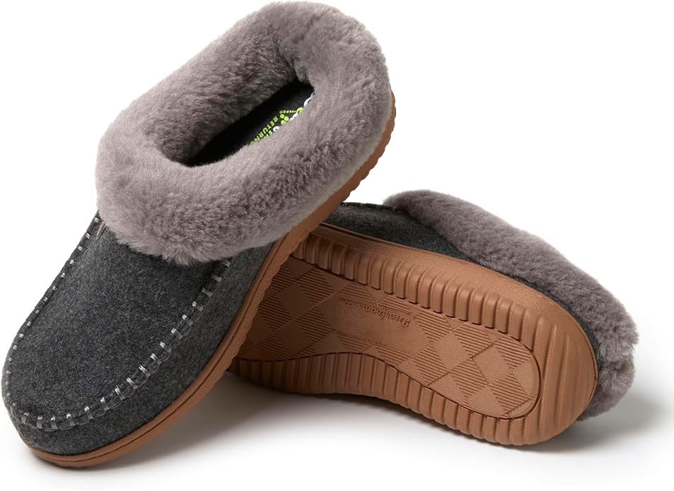 Zapatilla Dearfoams Mujer Memory Foam Gris miniatura 2