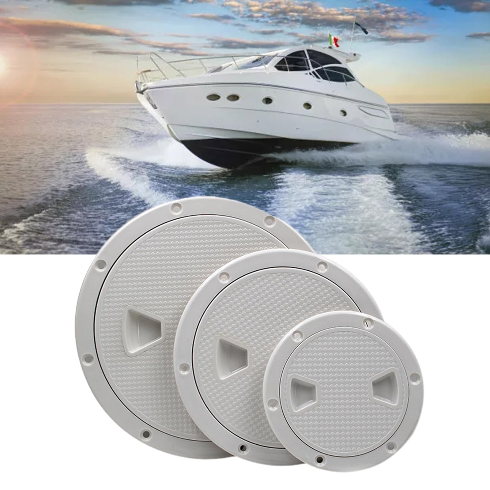 Copertura Portello Barca 7 Pollici In ABS - Nero, Antiscivolo E Resistente All'Acqua - Foto 10