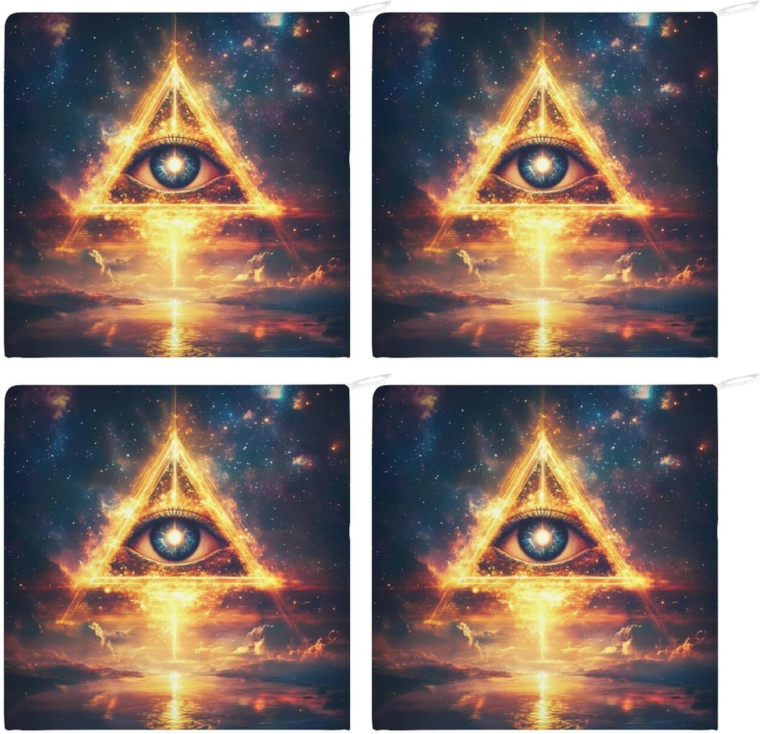 Psychedelic Egyptian Pyramid Third Eye Towel Hand Towels Decorative Towel for Bathroom Kitchen Shower Gym 4PCS