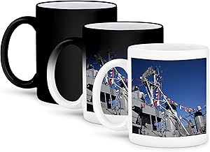 3dRose MA, Boston. Tall ships, Charlestown Navy Yard WWII - US22 WBI0753 - Walter Bibikow 11oz Magic Transforming Mug