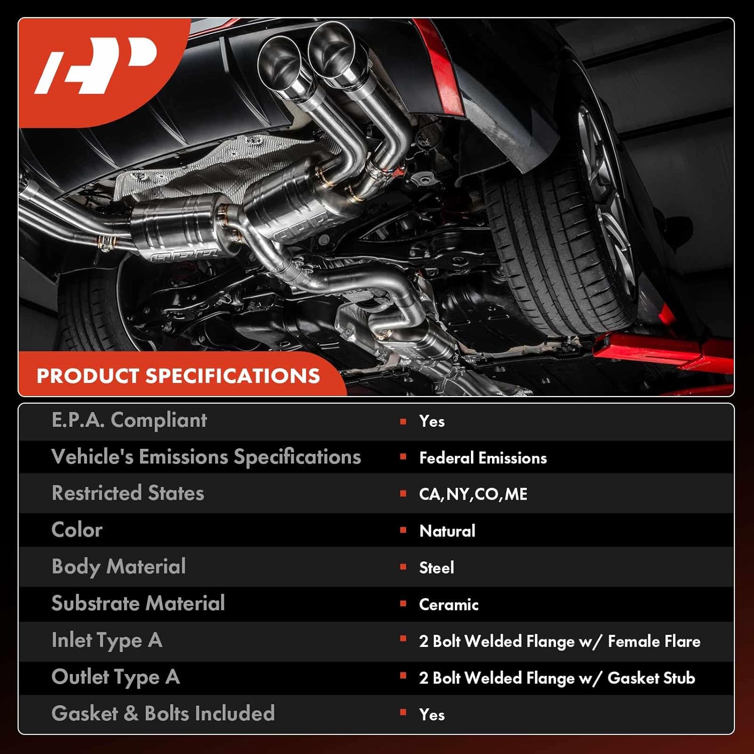 A-Premium Catalytic Converter Kit Direct-Fit Compatible with Toyota Yaris 2007 2008 2009 2010 2011 1.5L, E.P.A. Compliant