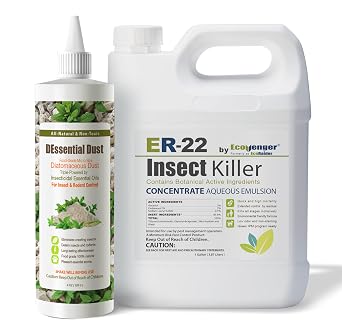 EcoVenger Professional Bed Bug Eradication Bundle DEssential Dust Peppermint/Lemongrass/Eucalyptus + ER-22 1 Gallon Concentrate Kills Bed Bugs, Roaches, Ants & More, 100% Efficacy, Extended Resi