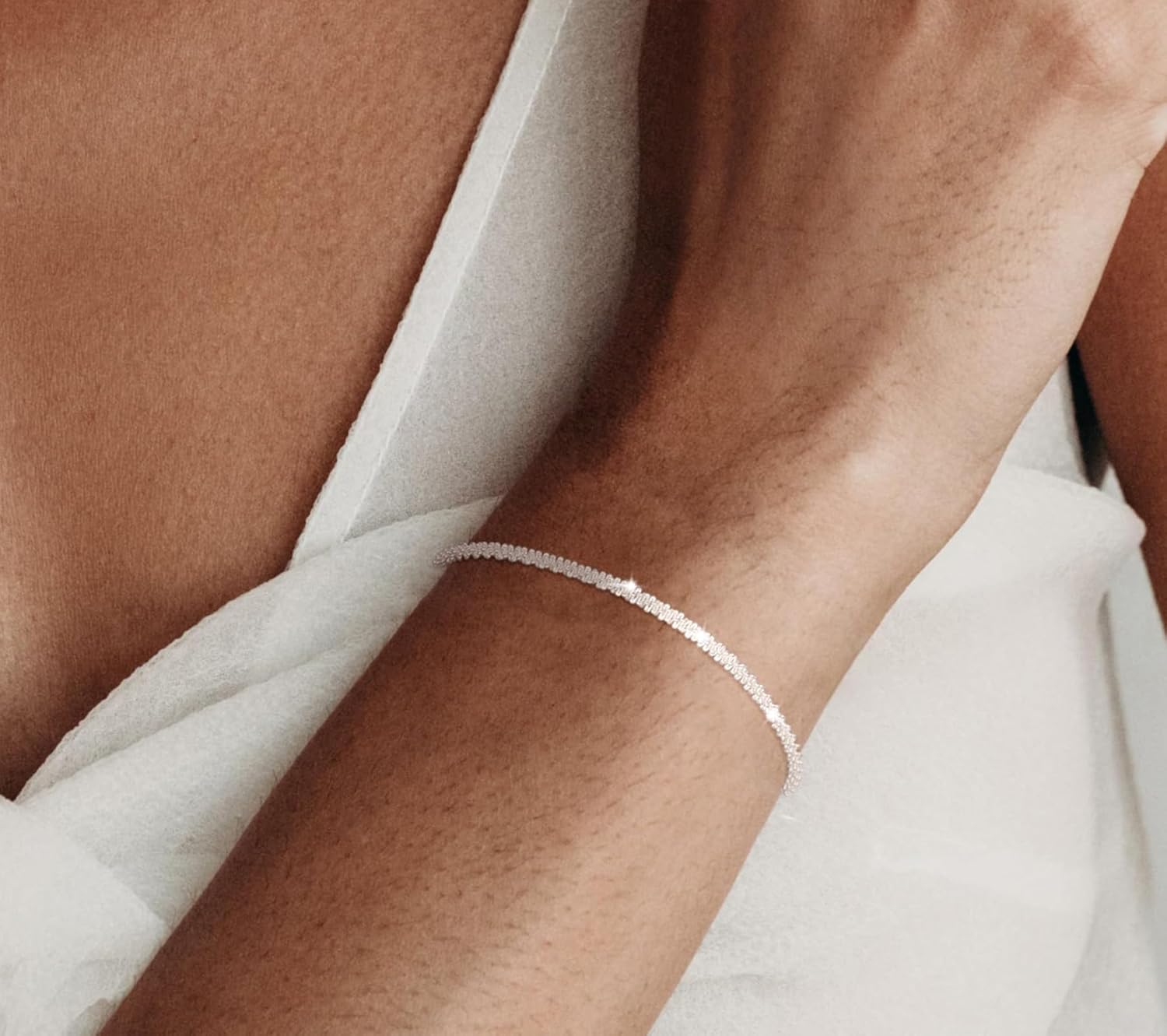 Bracelets for Women, Adjustable 14K Gold Plated Thin Dainty Link Chain Jewelry Gifts Gold Silver - Image 4