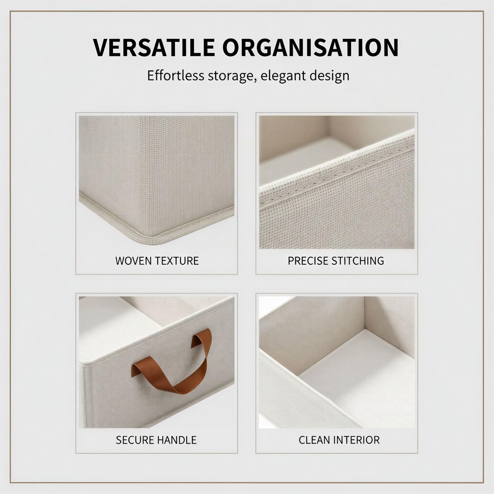 4 Stück Aufbewahrungsboxen aus Stoff, faltbar, Kleiderschrank-Organizer mit Griffen, verstärkter Rahmen, 45,7 x 27,9 x 20,9 cm, Mehrzweck-Aufbewahrungsbehälter für Kleidung, Laken, Handtücher
