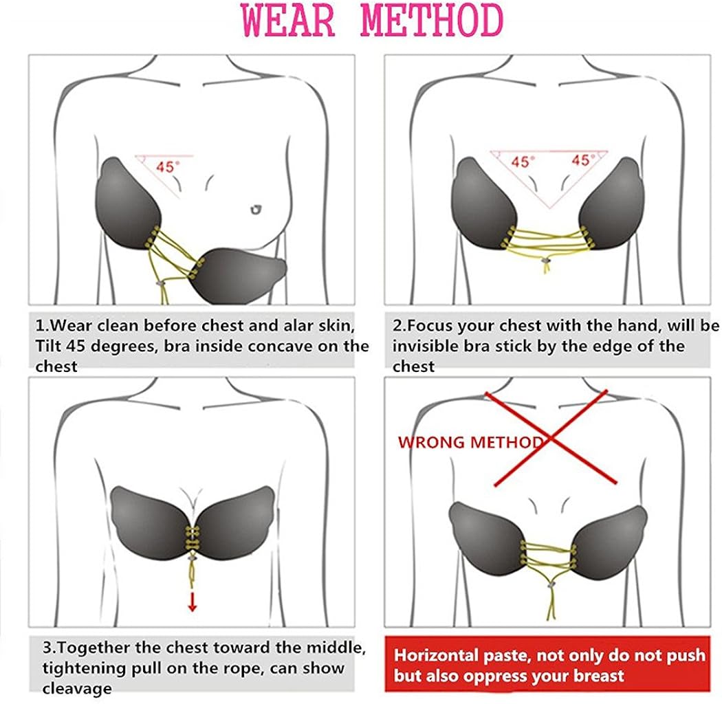 Desirelove Self Adhesive Bra 2 Pack Strapless Backless Reusable Invisible Stick Push-up Silicone Bras