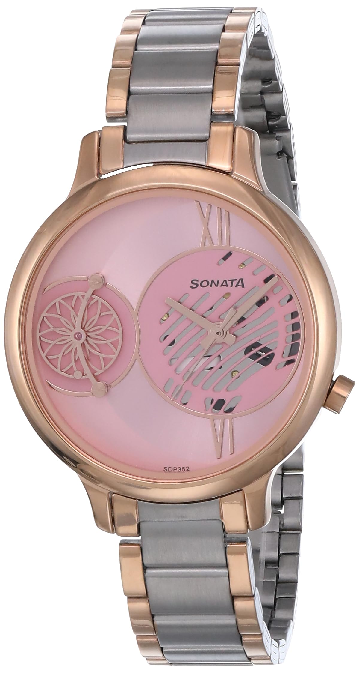 Sonata Unveil Quartz Analog Pink Dial Metal Strap Watch for Women-8190KM02 (B0CRHQ3JR1) Amazon Price History, Amazon Price Tracker
