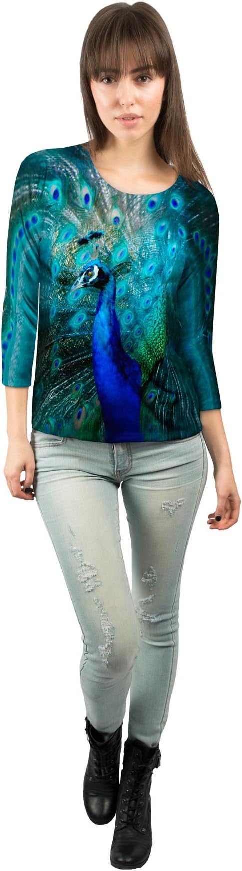 Yizzam- Gold Peacock -New Ladies Womens 3/4 Sleeve