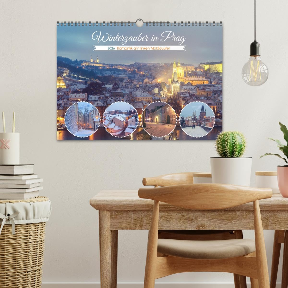 Winterzauber in Prag (Wandkalender 2026 DIN A3 quer), CALVENDO Monatskalender: Wunderschöne romantische Winteransichten auf der linken Moldauseite