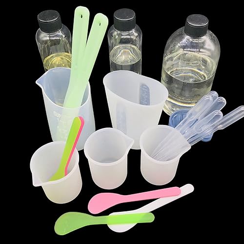 Miniatura 2 de Woohome Kit de herramientas de 58 tazas medidoras de resina, kit de herramientas de resina epoxi incluye 3 estilos de taza de medición de silicona,