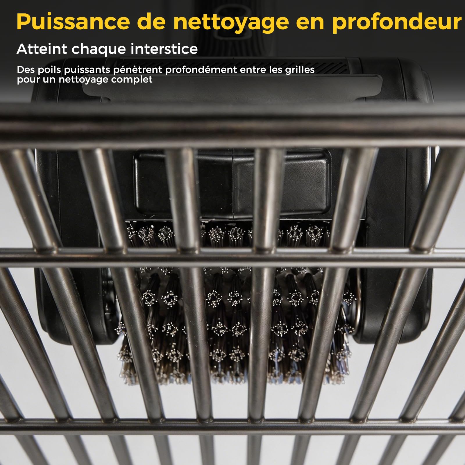 Bostar Brosse Barbecue Électrique sans Fil - 4000mAh Nettoyeur avec Grattoir en INOX & Lampe LED, 450 TR/Min Couple Élevé pour Grille Gaz & Charbon, Inclut 1 Rouleau de Rechange