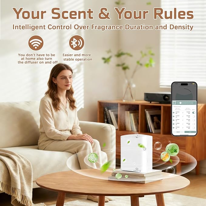 Difusor de Aromas Eléctrico sin Agua NAMSTE, Control por APP y WiFi, 500 ml miniatura 2