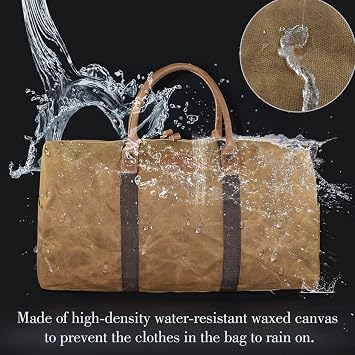 Travel Duffel Bag Waterproof Canvas Travelling Bag Leather Weekend Oversized Carryon Handbag